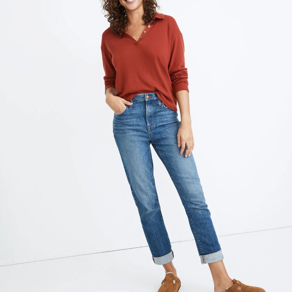 Madwell Medium Wash High-Rise Slim Boyjean